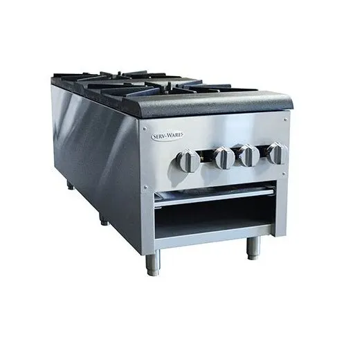 Serv-Ware SSSP-2 Gas Stock Pot Range w/ (2) Three Ring Burners, 18" W X 49"D, 220.000 BTU
