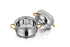 Hammered Stainless Steel Handi with Brass Handle – Perfect for Serving Indian Curries and Dal