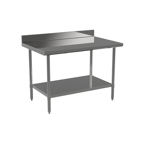 ATOSA ST3048ECB4 30" x 48" Work Table with Top Shelf and 4" Rear Edge Up Style for Commercial Restaurent