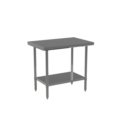 ATOSA ST3660EC 36" x 60" Stainless Steel Work Table with Flat Top and Bottom Shelf for Commercial Restaurent