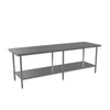 ATOSA ST3684EC 36" x 84" Stainless Steel Work Table with Flat Top and Bottom Shelf for Commercial Use