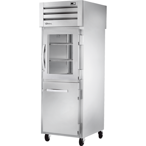 True STA1RPT-1HG/1HS-1S-HC Pass-Thru Combination Half Front/Solid Rear Swing Doors Refrigerator