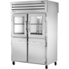 True STA2RPT-2HG/2HS-2S-HC Pass-Thru Combination Half Front/Solid Rear Swing Doors Refrigerator