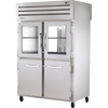 True STR2RPT-2HG/2HS-2G-HC Pass-Thru Combination Half Front/Glass Rear Swing Doors Refrigerator