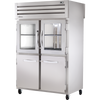 True STR2RPT-2HG/2HS-2S-HC Pass-Thru Combination Half Front/Solid Rear Swing Doors Refrigerator