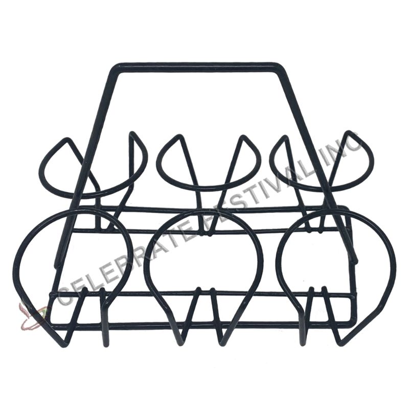 Traditional Indian Style Cutting Chai Glasses Carrier - For 6 Chai Glasses