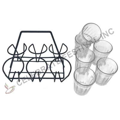 Traditional Indian Style Cutting Chai Glasses Carrier - For 6 Chai Glasses