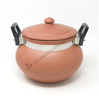Earthenware : Terracotta/ Mitti/ Clay Handi For Serving Food/Biryani/Cooking/Curd Making 2.5 L (84 oz)