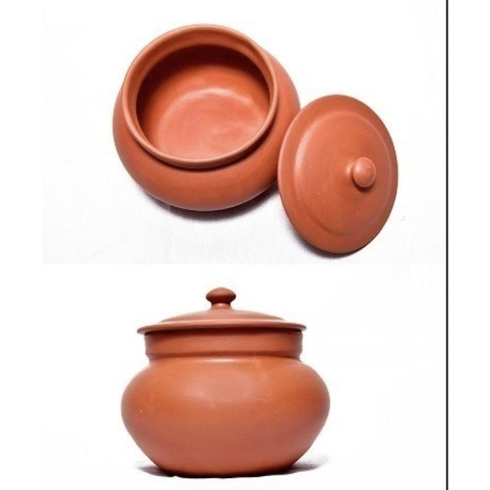 Earthenware : Terracotta/ Mitti/ Clay Handi For Serving Food/Biryani/Cooking/Curd Making 2.5 L (84 oz)