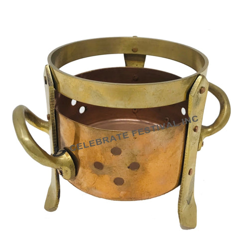 Elegant copper food warmer (angithi) ideal for kadai and handi dishes