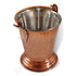 Double wall copper and stainless steel Balti dish with hammered finish and copper handle.