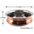 Traditional Indian double-wall copper steel handi bowl with hammered exterior and mirror finish.