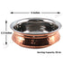 Traditional Indian double-wall copper steel handi bowl with hammered exterior and mirror finish.