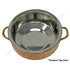 Copper handi bowl with stainless steel interior and decorative brass handle