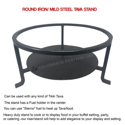 Mild Steel Tava/ Tawa Stand Heavy Duty Black, available in 12, 15 and 18" Diameter sizes