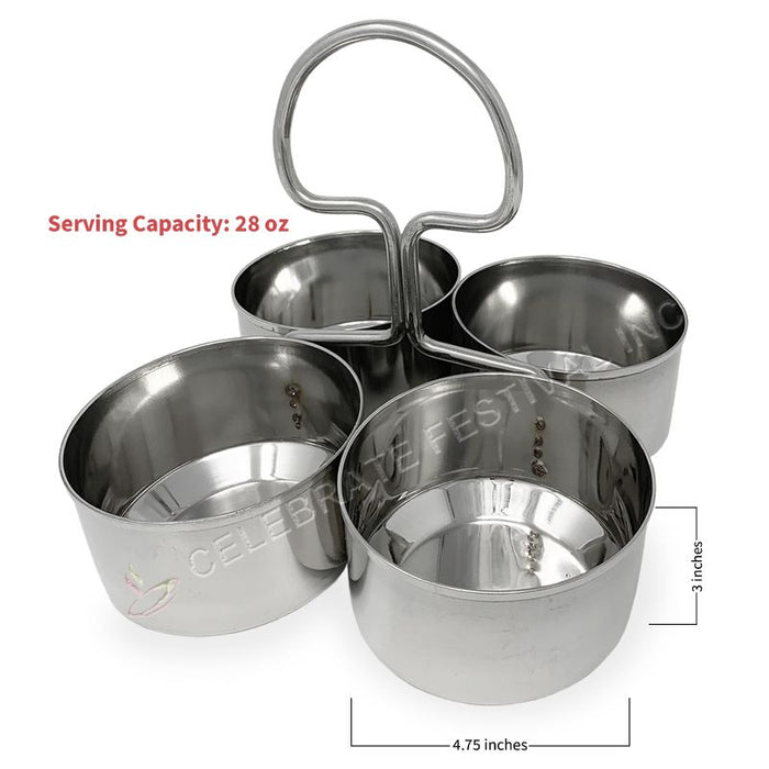 Stainless Steel Chomukha (Food Serving Bucket) - Food server