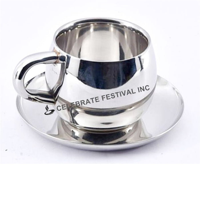 Stainless Steel Cup And Saucer