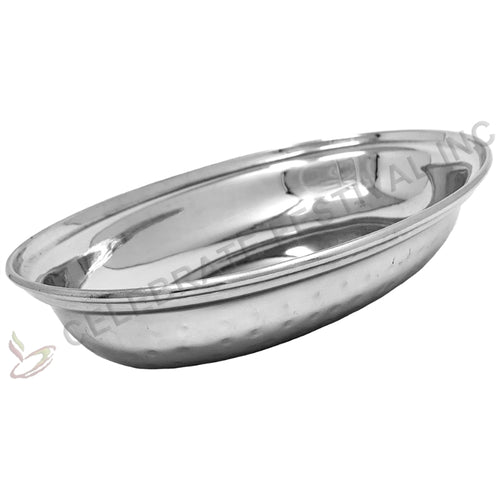 Hammered stainless steel au gratin dish with copper and stainless steel layers