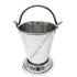 Stainless steel balti bucket on white background