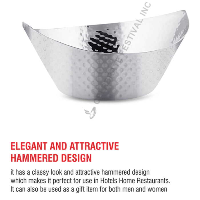 Stainless Steel Hammered Design Serving Bowl