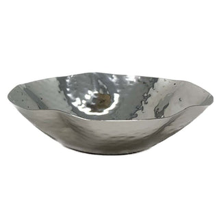 Stainless Steel Food Serving Bowl - Hammered Metal Design Candy & Nut Dish, High-Quality Curved Nut Bowl, Stylish & Durable Serving Dish