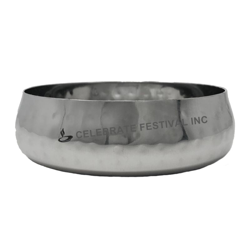 Stainless steel sovereign rice bowl with hammered finish – 5 oz