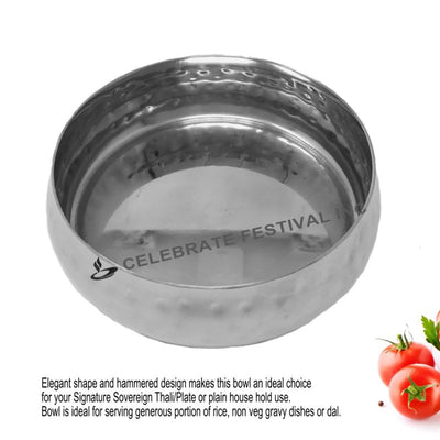 Hammered steel katori for serving rice or dal