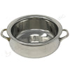 Glossy Mirror Finish Stainless Steel Handi with Handles – Traditional Double-Wall Serving Bowl
