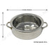 Handled handi bowl in polished stainless steel for home or restaurant use