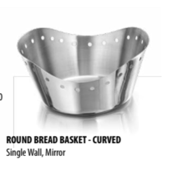 Round Bread Basket-Curved Single Wall, Mirror