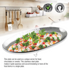 Hammered Stainless Steel Oval Platter Plate – Elegant Serving Tray for Bread, Fruits & Snacks