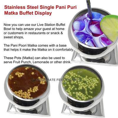 Stainless Steel Pani Puri Bowl (Buffet Display)