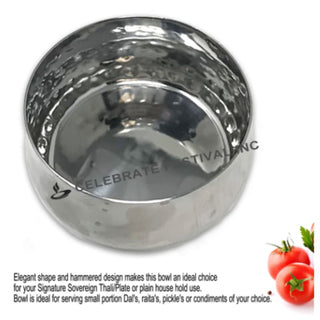 Stainless Steel Hammered Sovereign Katori Bowl – Elegant Serving Bowl for Traditional Dining