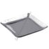 Hammered stainless steel square serving platter with glossy finish