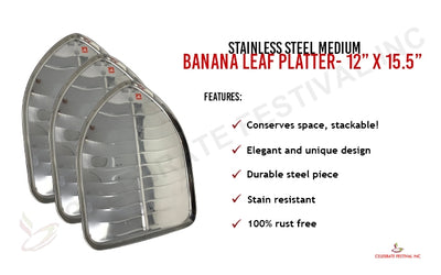 Elegant banana leaf platter ideal for restaurant use and special occasions
