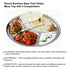 Round Mess Tray (Thali/ Plate) Stainless Steel, 4 Compartment & ~13.5" Diameter