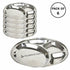 Round Mess Tray (Thali/ Plate) Stainless Steel, 4 Compartment & ~13.5" Diameter