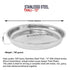 Stainless Steel Thali -Round Dinner Plate (Choice of 13", 11.5" and 10" Diameter)