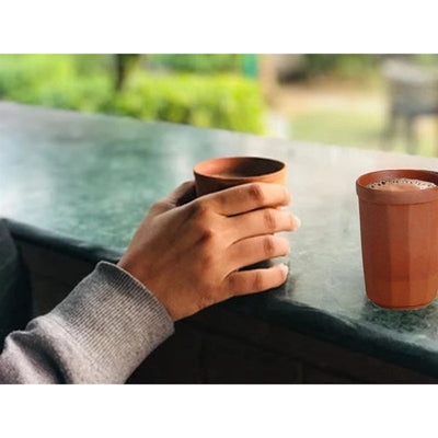 All Natural Clay Kullad Tea-glass Design 8oz   (price per dz)