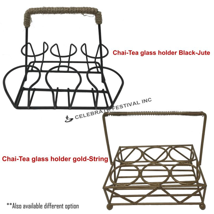 Chai-Tea glass holder Black-jute-6