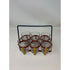 Red and Yellow Chai/Tea Glass Holder/stand for 6 glasses
