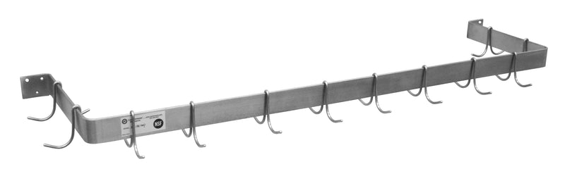 Serve-Ware 24" Wall Mounted Pot Hook Rack with 2 Hooks – 304 Stainless Steel Single Bar Kitchen Hanging Rack (24" x 8")