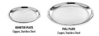 8" Copper Stainless Steel Hammered Quarter Plate – Durable Serving Plate for Elegant Dining