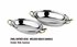Hammered stainless steel au gratin dish with brass handle