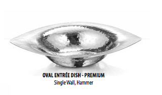Stainless Steel Hammered Oval Entree Dish – 8 oz Premium Serving Platter Bowl for Appetizers & Sides
