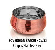 Sovereign Hammered Copper/Steel Katori Bowl – 5 oz | Handcrafted Indian Serveware