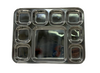 Stainless Steel 9-Compartment Rectangular Tray/Thali/Plate – 15.5" L x 12" W x 1.25" H – Ideal for Serving Multiple Dishes