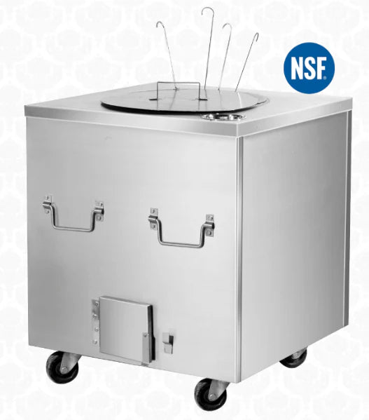 NSF Approved Clay CHARCOAL: Tandoor Oven, SQUARE Stainless Steel body - 24", 26, 28, 30, 32, 34, 36 inches