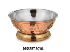 Copper & Stainless Steel Hammered Dessert Cup – Short