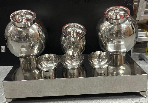 Stainless Steel Pani Puri Buffet Set – Plain Finish